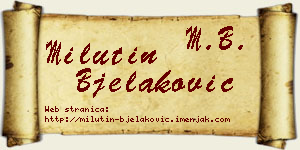 Milutin Bjelaković vizit kartica